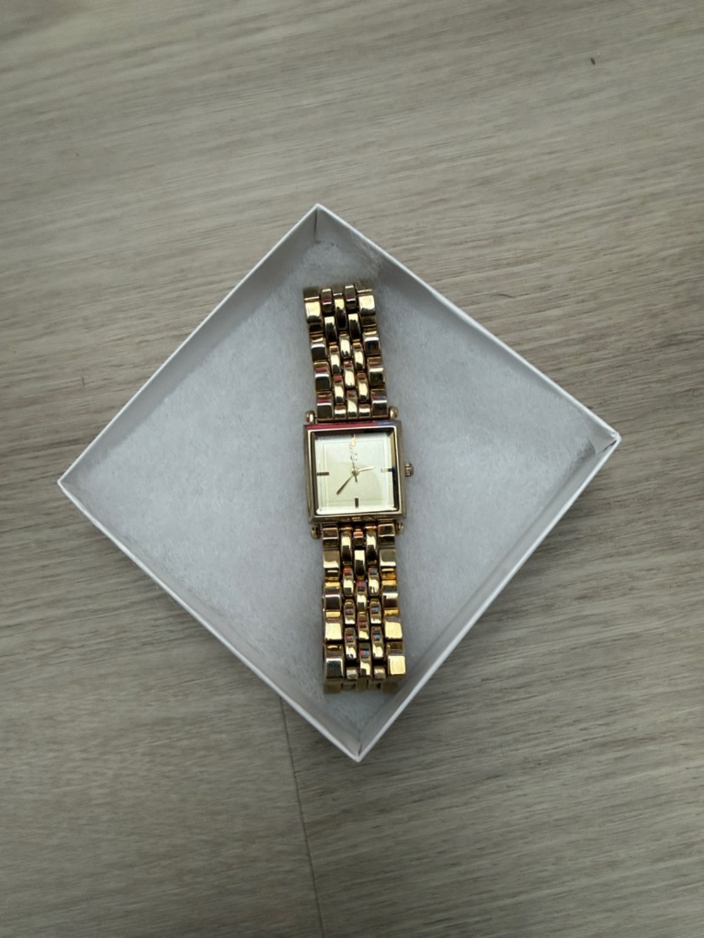 Charming Charlie Gold-Tone Square Dial Bracelet Watch